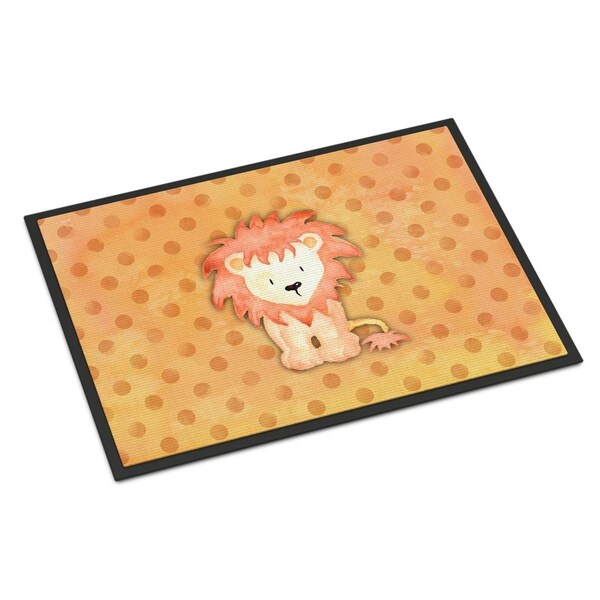 Carolines Treasures 18 x 27 in. Polkadot Lion Watercolor Indoor or Outdoor Mat BB7374MAT - main